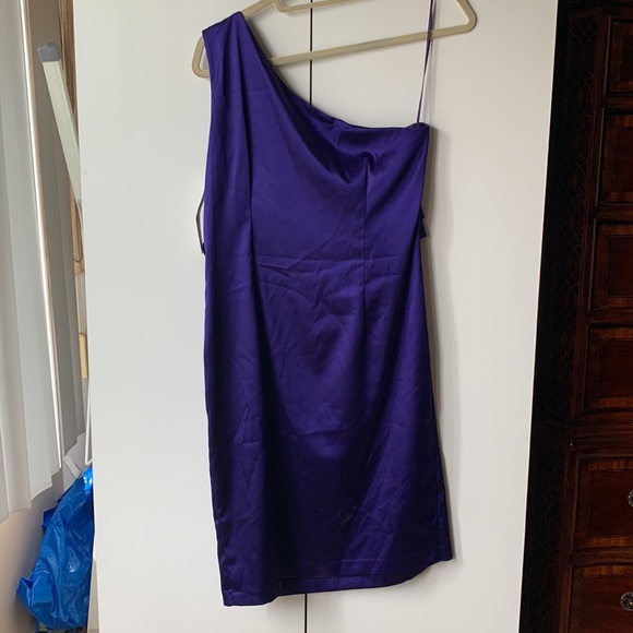 London Times Purple One Shoulder Dress - Picture 2 of 3